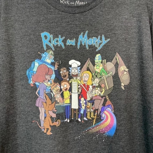 ripple Junction Rick And Morty Adult Swim Tee shirt Men's Size L Heather Gray. - Picture 2 of 12
